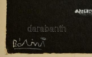 Bálint jelzéssel: Kompozíció. Kréta, papír, 24×34 cm