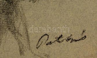 Patkó jelzéssel: Fürdőző. Alakok. Szén, papír, 24×31 cm