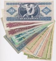 12db-os vegyes magyar pengő, adópengő és forint bankjegy tétel T:III,III-