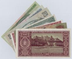 7db-os vegyes magyar pengő és forint bankjegy tétel, közte egy "A Vöröshadsereg Parancsnoksága&...