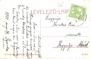 Tarcal, látkép, templomok. W. L. Bp. 2415. Kardos János kiadása (kis szakadás / small tear)