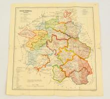 Bihar vármegye térképe, 1:400000, Magyar Földrajzi Intézet, kis sérülésekkel, 43×42 cm
