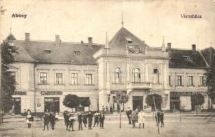 Abony, Városháza, Normann Géza és Pick Sándor üzlete, Müller Mór papírkereskedése és saját kiadása  (EK)