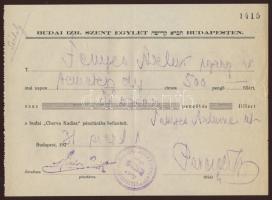 1931 Budai Chevra Kadisa papírja