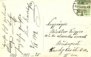 1909 Pozsony, Pressburg, Bratislava; Vaskutacska, Ferdinánd király vasfürdő, korai trolibusz / Eisen...