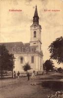 Kiskunhalas, Református templom, utcakép. W. L. 175. (fa)