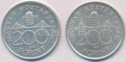 1992-1993. 200Ft Ag "MNB" (2x) T:2 kis patina