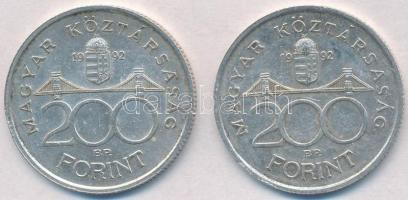 1992. 200Ft Ag "MNB" (2x) T:2