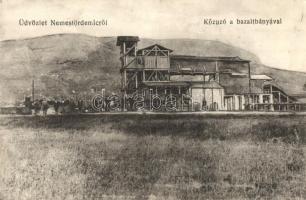 Badacsonytördemic (régen Nemestördemic), Kőzúzó a bazaltbányával, bazalt törő állomás, iparvasút. Szeim Árpád fényképész (EK)