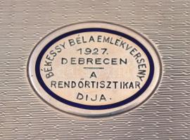 1927 Sport, vívás. "Békéssy Béla emlékverseny, Debrecen. A rendőr tisztikar díja" vésett, ...