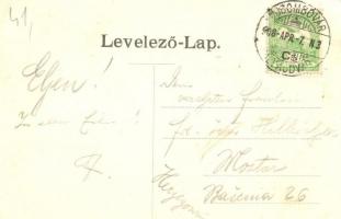 1908 Dombóvár, Heti vásár a Fő téren árusokkal / market