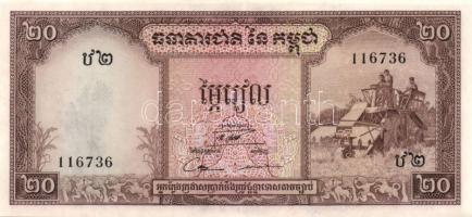 Kambodzsa 1956-75. 20R, 100R, 500R T:I
