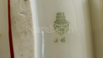 Zsolnay porcelán mini kulacs, matricás, jelzett, hibátlan, m: 7,5 és 12,5 cm