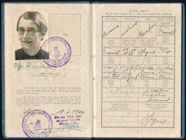 1944 Horvát útlevél okmánybélyegekkel / 1944 Croatian passport