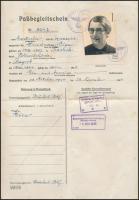 1944 Horvát útlevél okmánybélyegekkel / 1944 Croatian passport