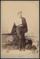 cca 1895 Iszer Károly (1869-1929) sportvezető, labdarúgó, a BTC alapítójának eredeti fényképe 15x10 cm
