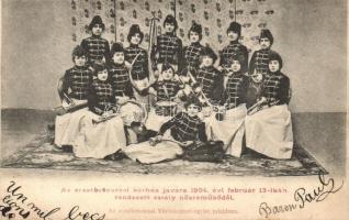 1904 Erzsébetváros, Dumbraveni, Elisabethstadt; Az erzsébetvárosi Vöröskereszt-egylet tulajdona. A kórház javára rendezett estély női zenekara / Female music band for the benefit of the Red Cross hospital