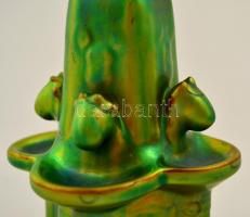 Zsolnay eozin mázas kút, jelzett, hibátlan, m: 13 cm