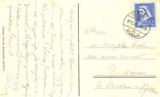 1930 Győr-Csanakhegy, Községháza, Római katolikus templom, Hangya vendéglő és szatócs üzlet. Jánossy...