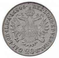 1846E 20kr Ag "V. Ferdinánd" T:1- / Hungary 1846E 20 Kreuzer Ag "Ferdinand V" C:...