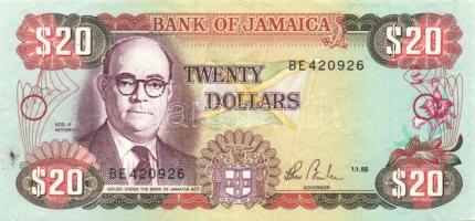 Jamaica 1985.1.1. 20$ T:II+ Csak egyszer hajtva!