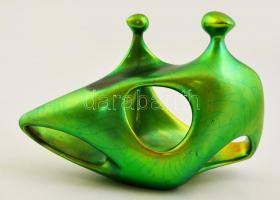 Zsolnay anya gyermekével, eozin mázas, jelzett, máz hibákkal, m:18 cm, h:25 cm