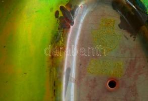 Zsolnay anya gyermekével, eozin mázas, jelzett, máz hibákkal, m:18 cm, h:25 cm