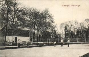 1912 Szeged, Újszegedi teniszpálya / tennis court (vágott / cut)