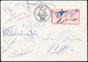 1980 Moszkvai Olimpia Győztesei FDC rajta világhíres landarúgók aláírásaival Ardilles, Deyna, Himst, Prins / 1980 Moscow Olympic Games winners FDC with autograph signatures of known footbalists.