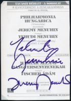 1993 Yehudi Menuhin (1916-1999) hegedűművész és fia aláírása műsorlapon / Autograph signatures.