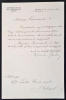 1924-1929 Török János rendőrparancsnok kinevezése és kitüntetés alkalmából küldött levelek. névjegye...