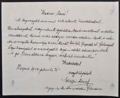 1924-1929 Török János rendőrparancsnok kinevezése és kitüntetés alkalmából küldött levelek. névjegye...