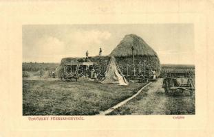 Füzesabony, cséplés, cséplőgép. W.L. Bp. 5524. / threshing machine (EK)