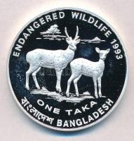 Bangladesh 1993. 1T Ag Szarvas T:PP ujjlenyomat Bangladesh 1993. 1 Taka Ag Deer C:PP fingerprint Krause KM#15