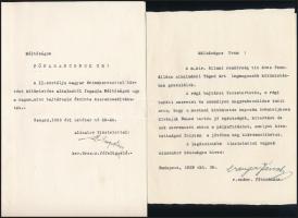 1924-1929 Török János rendőrparancsnok kinevezése és kitüntetés alkalmából küldött belügyi, rendőri ...