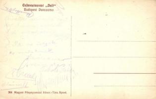 Budapest V. Deli Kávéház és étterem terasza pincérekkel. Dunakorzó / Caferestaurant Deli, Dunacorso ...