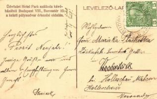 Budapest VII. Park szálloda kávéház belső. Baross tér 10