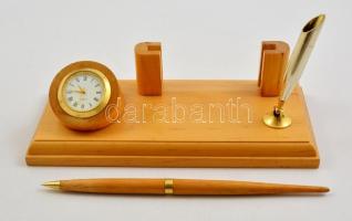 Asztali toll és fényképtartó asztali órával (elemmel együtt)