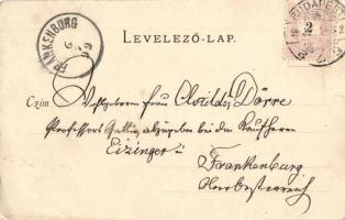 1899 Budapest I. Krisztinaváros felől, Lánchíd. Divald Károly 28. sz. (kis szakadás / small tear)