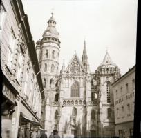 1939 Kassa, városképek, 6+6 db fotó és negatív, 6x6 cm