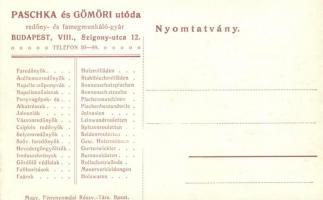 Budapest VIII. Paschka és Gömöri utóda redőny és famegmunkáló gyára, gépműhely, lakatos műhely, géph...