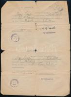 1945 DEGOB Deportáltakat Gondozó Bizottság okmányok