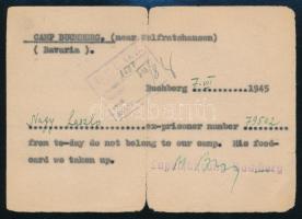 1945 DEGOB Deportáltakat Gondozó Bizottság okmányok