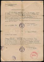 1945 DEGOB Deportáltakat Gondozó Bizottság okmányok