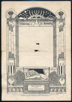 cca 1900 Jahrzeit halotti emléklap két lyukkal 24x16 cm