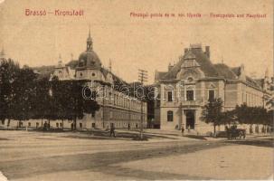 Brassó, Kronstadt, Brasov; Pénzügyi palota és m. kir. posta. No. 105. / Financial palace and main post office (EK)
