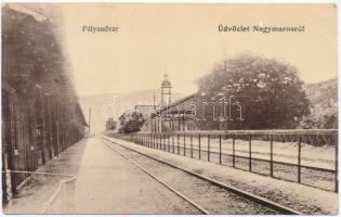 1906 Nagymaros, vasútállomás vágánnyal. W.L. 265. (EK)