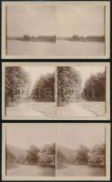 cca 1900 8 db különféle sztereofotó (tájkép, emberek), különböző méretben