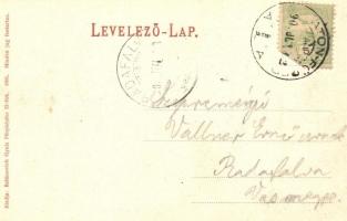 1905 Balatonfüred, Vitorlásszánkók a befagyott Balaton jegén. Balázsovich Gyula fényképész kiadása /...