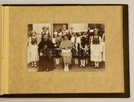 cca 1930 Serédi Jusztinán vallásos iskolai ünnepségen. 9 db fotó albumban, kettőn a hercegprímással 24x18 cm